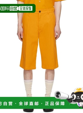 香港直邮潮奢 Marni 玛尼 男士 橙色 Straight-Leg 短裤 PUMU0241