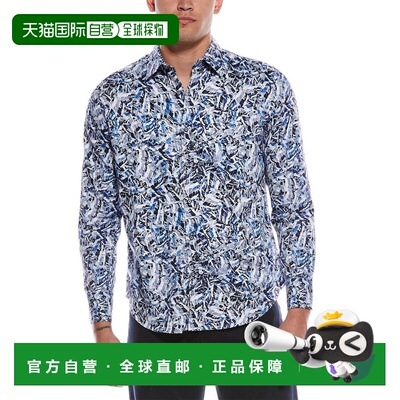 自营Robert Graham Gatton经典修身梭织衬衫-蓝色 美国奥莱直发