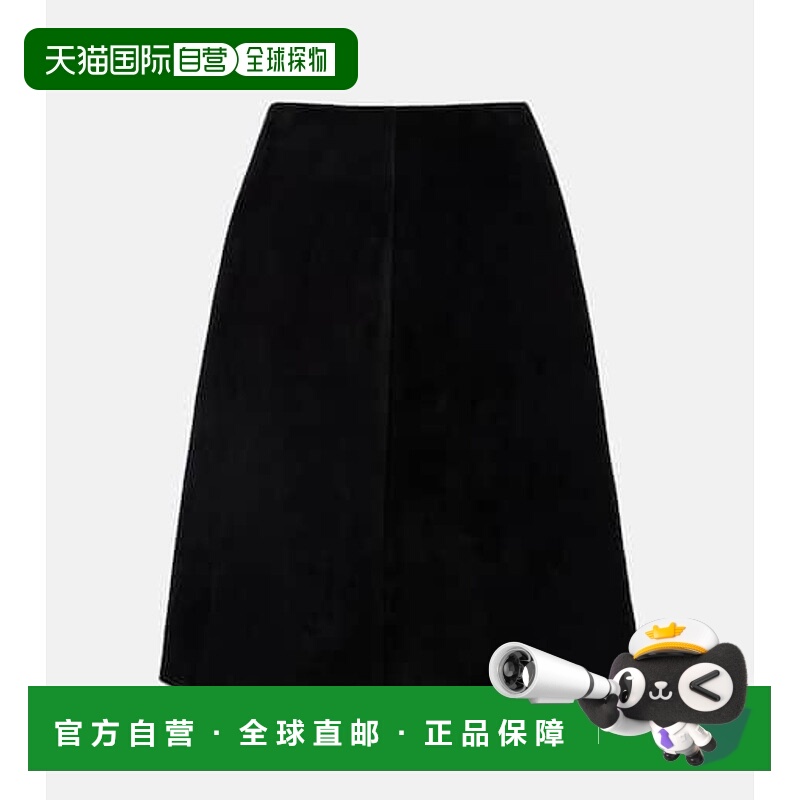1h可退 香港直邮潮奢 toteme 女士 绒面革迷你半身裙 black黑色