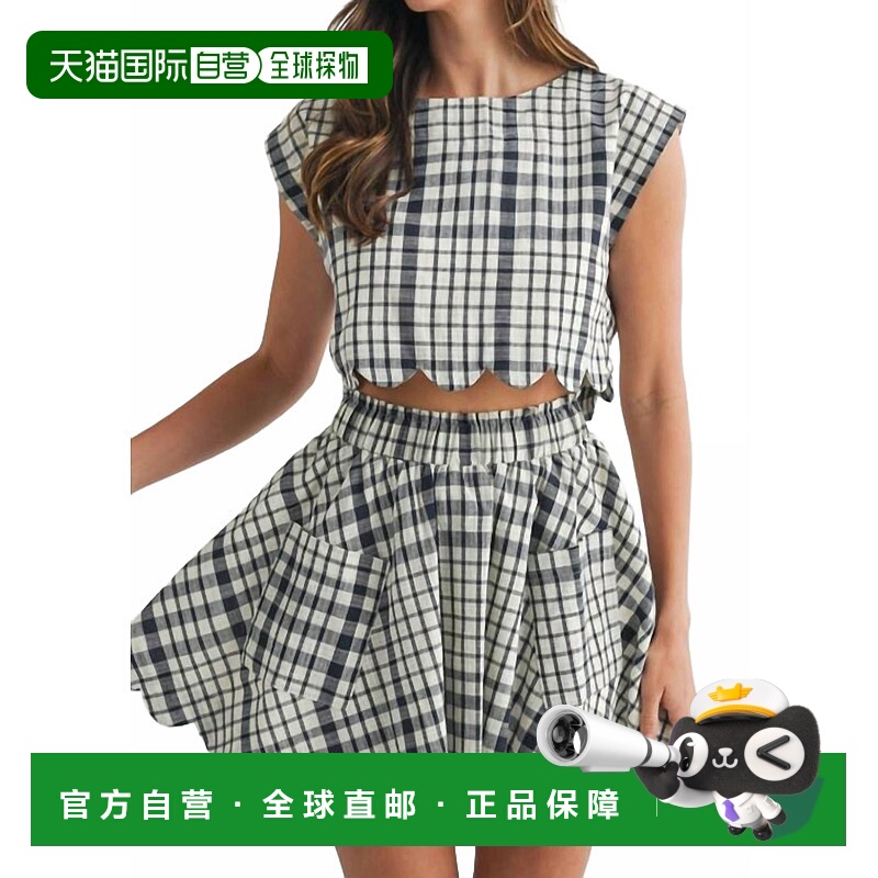自营mableBold Gingham Plaid Mini Skirt In Multi 美国奥莱直发