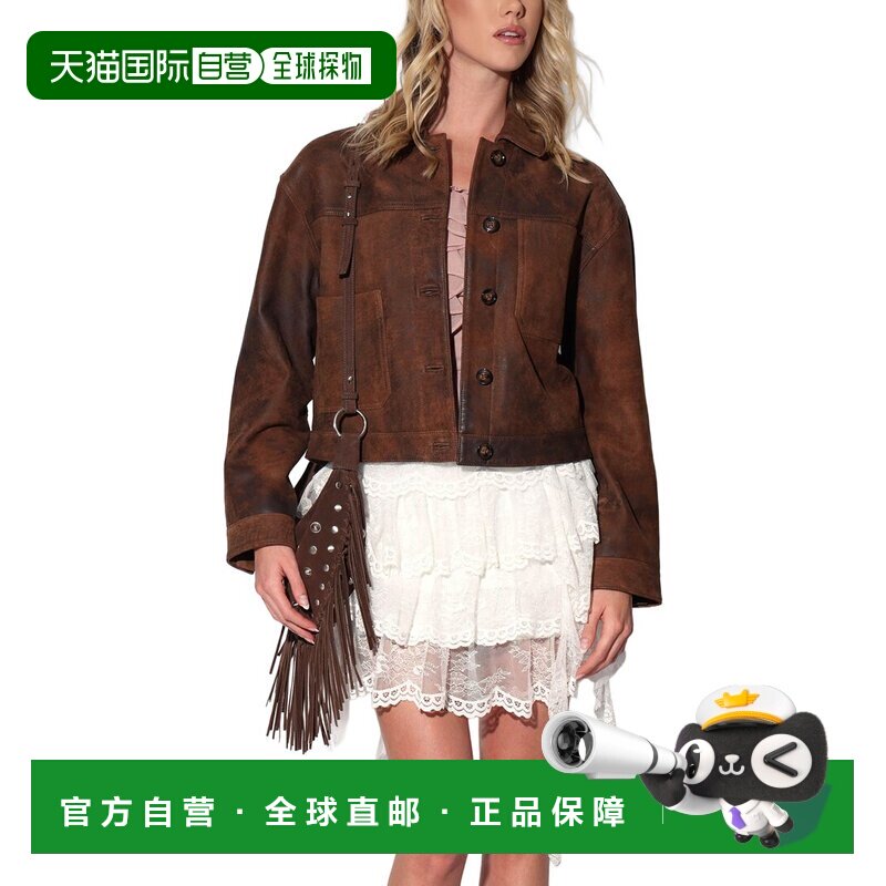自营Walter Baker Larissa Leather Jacket - brown 美国奥莱直发图片