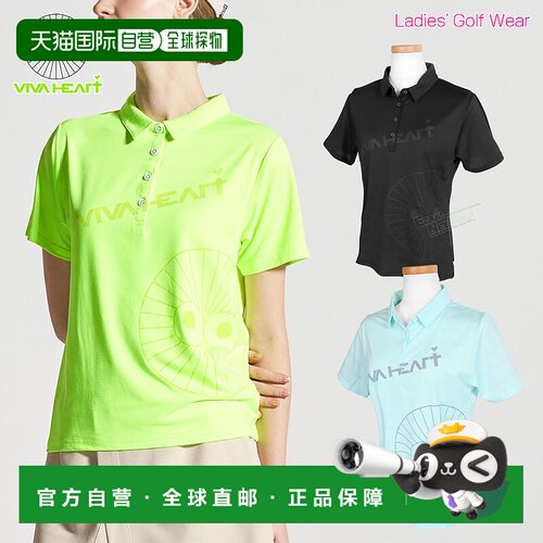 日本直邮VIVA HEART 女士高尔夫短袖 Polo 衫“012-23443”吸湿排