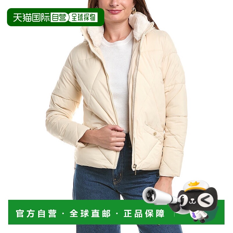 自营Nicole Miller Quilted Puffer Jacket - beige 美国奥莱直发