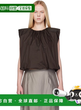 1h可退 香港直邮潮奢 AMOMENTO 女士 棕色 Nylon Volume Shirring