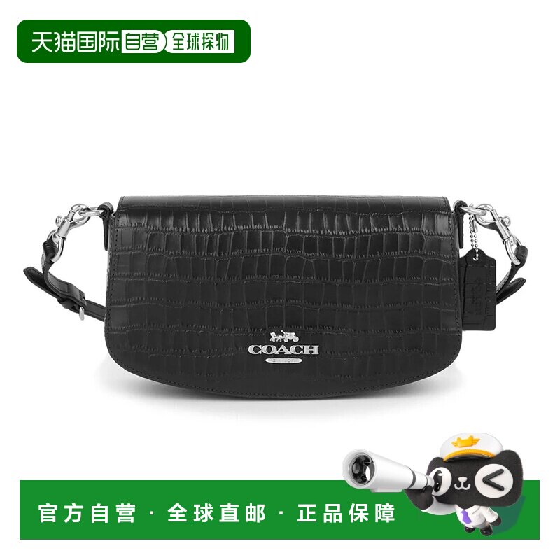 日本直邮COACH 安德烈亚单肩包 CT770 SVBK 蔻驰黑色钱包斜挎包