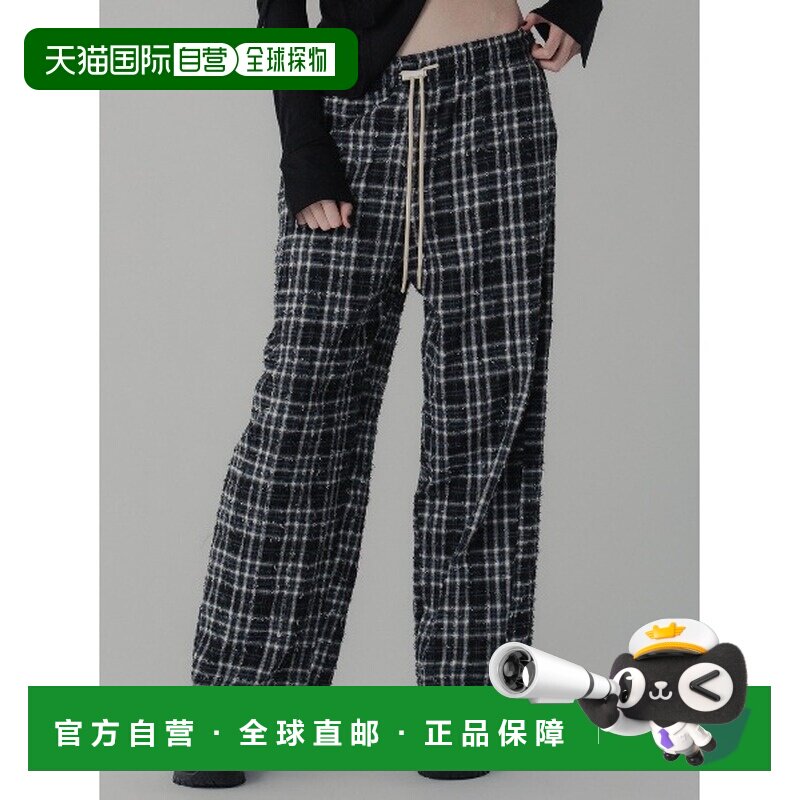 日本直邮ELCHELE 女装 格纹流苏感休闲裤 7126208【付后1h可退】