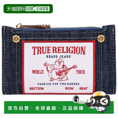 自营True Religion Buddha Patch Small Wallet - dark denim 美