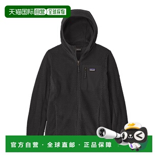 日潮跑腿patagonia巴塔哥尼亚 儿童 R1 Air 全拉链连帽衫 黑色 XS