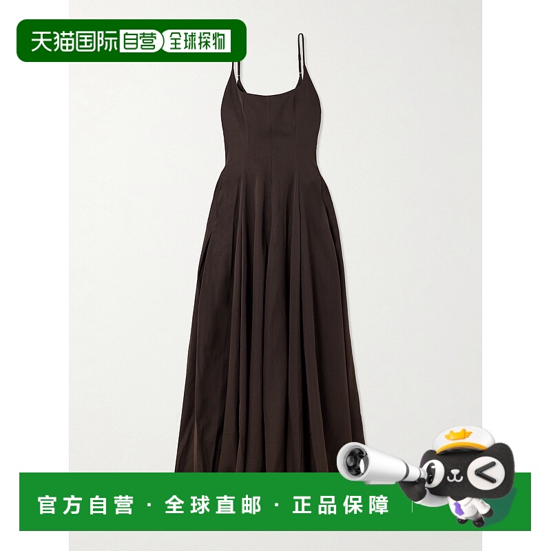 1h可退 香港直邮潮奢 Staud 女士 Joy 棉混纺罗缎长款连衣裙 R26R