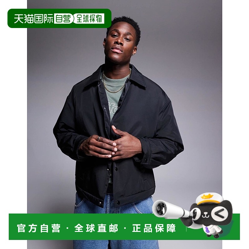 1h可退 香港直邮ASOS 男士 harrington 设计宽松款短款中等重量夹