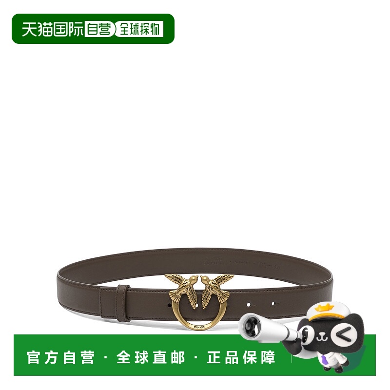 香港直邮Pinko 品高 女士 棕色皮革皮带 100125A0F1