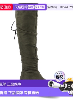 自营 Journee Collection女式Mirinda Tru舒适泡棉弹力及膝长靴-