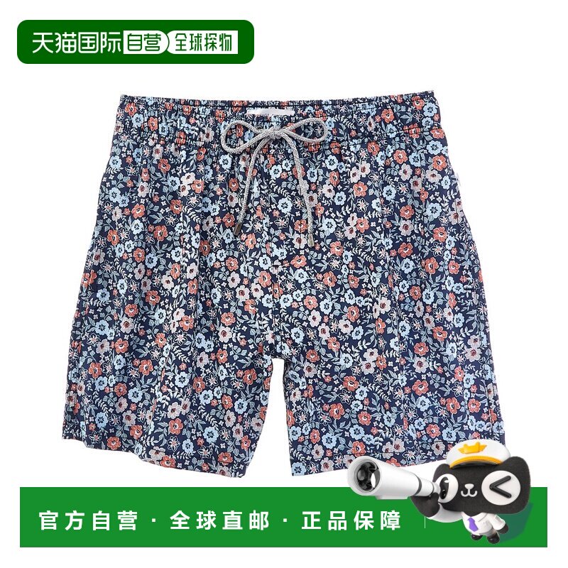 自营vintage summer复古夏季印花泳裤-海军蓝 美国奥莱直发