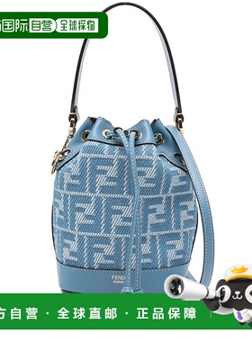 1h可退 香港直邮Fendi 芬迪 女士 蓝色牛仔效果迷你包 8BS093AUPX