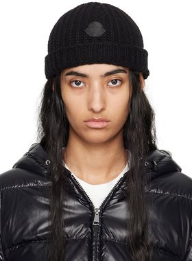潮奢 Moncler 盟可睐 女士 黑色毛线帽 J20933B00057M2039