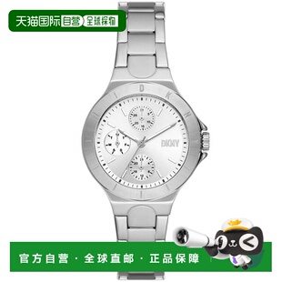 自营DKNY女式钱伯斯银色表盘手表-银色 美国奥莱直发
