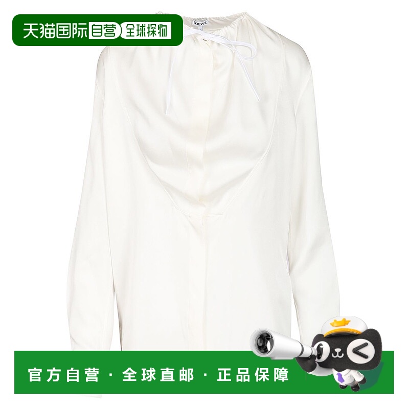 香港直邮LOEWE 女士衬衫 S359Y05XFH2100 SS2026 白色 长袖衬衫
