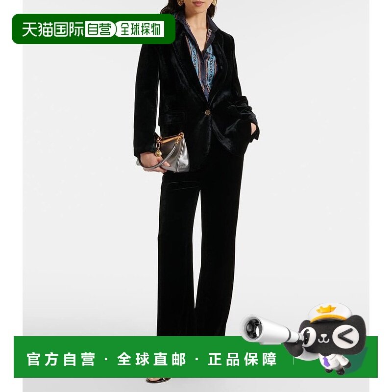 1h可退 香港直邮潮奢 Etro 艾特罗 女士 天鹅绒西装外套 black黑,女装/女士精品,西装,淘宝优惠券,粉丝福利购,淘宝优惠卷