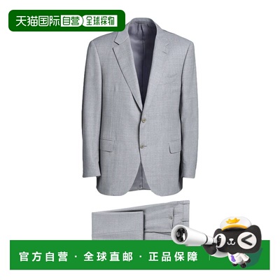 香港直邮Canali 康钠丽 男士 西服 grey灰色 舒适时尚西装