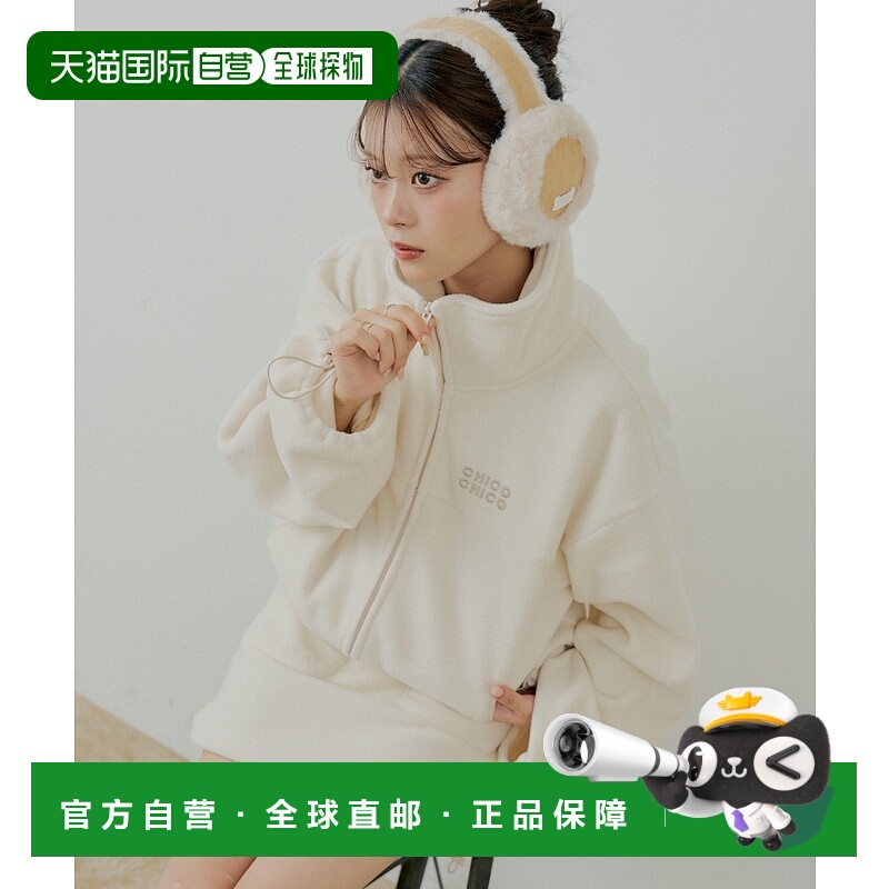 1h可退 日本直邮Chico 女装 胸前logo 加绒宽松半拉链上衣 CHZ105