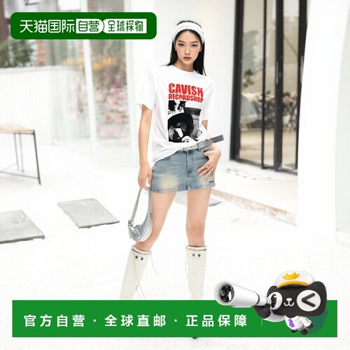 韩国直邮CAVISH 女士女装T恤CV2DMUT505AWH RECORD SHOP SS TEE WH