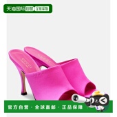 香港直邮潮奢 pink粉色 Gucci 女士 1h可退 绸缎凉拖 古驰 舒
