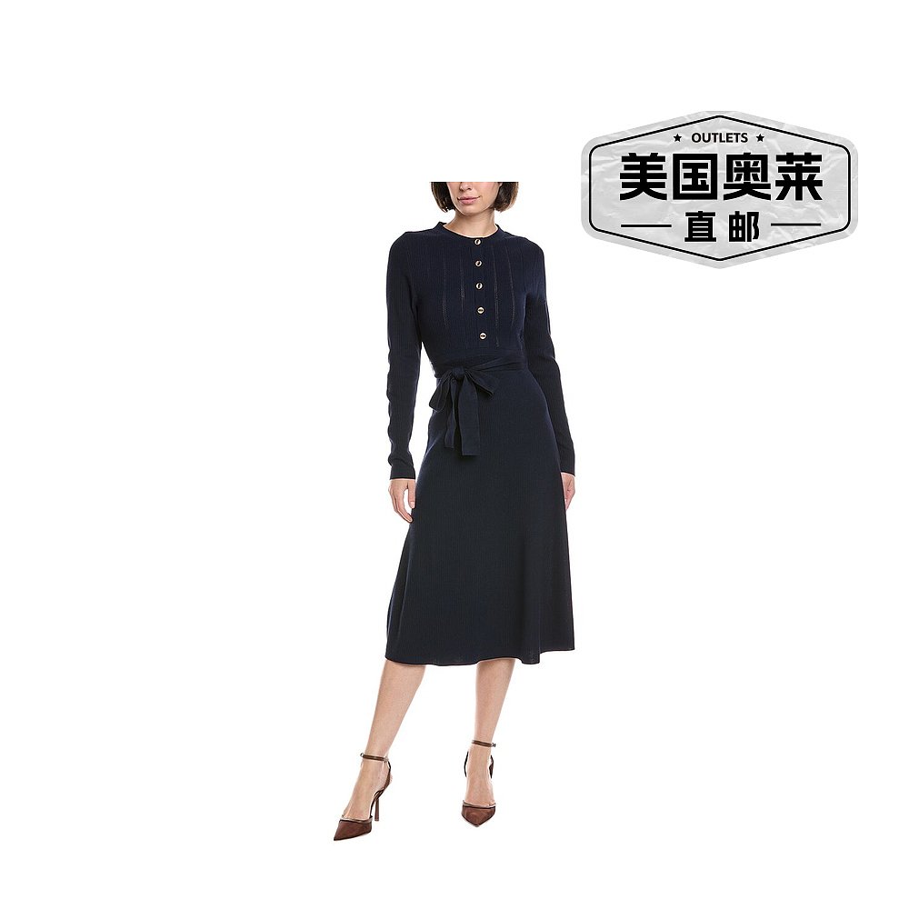 自营Nanette Nanette Lepore Midi连衣裙-Nanette海军蓝 美国奥莱