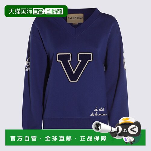 香港直邮VALENTINO 女士卫衣 7B3MF24V9KYAF9 CO 蓝色 EMBROIDERE