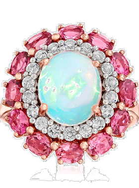 自营 ross-simons 罗斯-西蒙斯蛋白石、粉红碧玺和 . 18kt 纯银白