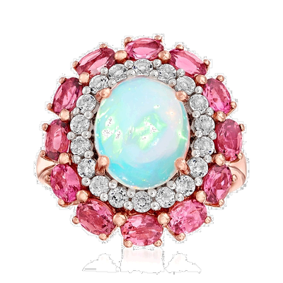 自营ross-simons 罗斯-西蒙斯蛋白石、粉红碧玺和 . 18kt 纯银白