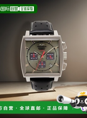 日本直邮TECHNOS 手表男士太阳能计时码表灰色/银色 Time Time 限