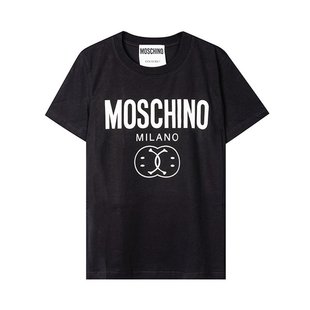 MOSCHINO莫斯奇诺印花圆领短袖 T恤A071155412555系列 黑色38