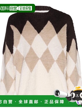 1h可退 香港直邮Sacai 男士 菱形針織圓領毛衣 03013M brown棕色