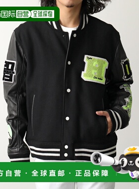 日本直邮HYDROGEN 男士学院风夹克 ME0002 皮革泰迪夹克带刺绣标0