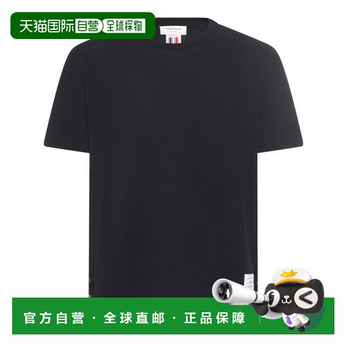 1h可退 香港直邮Thom Browne 汤姆 布朗 男士 海军蓝棉质T恤 MJS0