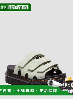 自营欧洲直邮DrMartens马丁大夫 Raine女士灰绿色皮革凉鞋厚底