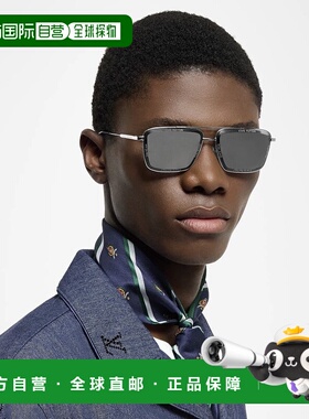 自营1h可退 欧洲直邮LV/路易威登 男士银色金属太阳镜正品百搭显