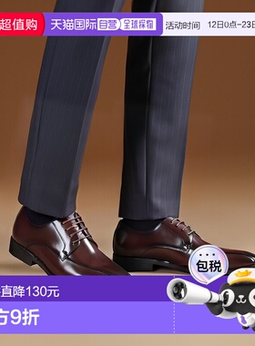 【日本直邮】Gino Zeeno 商务鞋男宽3EEE防滑系带旋涡摩卡外羽男D