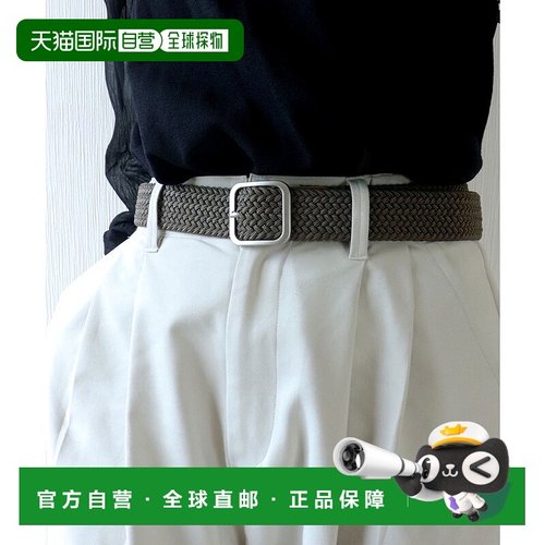 日本直邮florge 无级调节皮革配色尼龙网腰带 FL8218EW08083 腰带