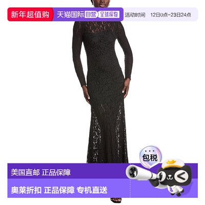 自营Kenneth Cole Lace Maxi Dress - black 美国奥莱直发连衣裙