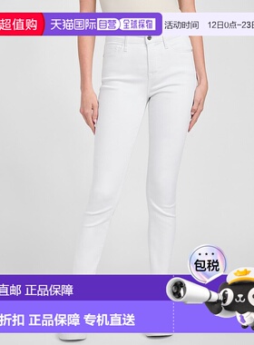 自营 guessEco Jaden Sculpt 中腰紧身牛仔裤 - 白色水洗破坏 美