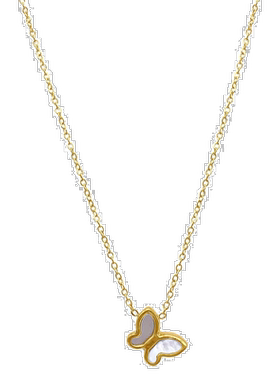 自营 Adornia White 珍珠母蝴蝶项链 金 - 白色 美国奥莱直发