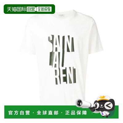 香港直邮Saint Laurent 棉质徽标印花T恤 577121YBJJ2短袖