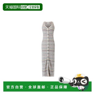 自营欧洲直邮ISABEL MARANT 女士米色棉/亚麻长款无袖针织连衣裙
