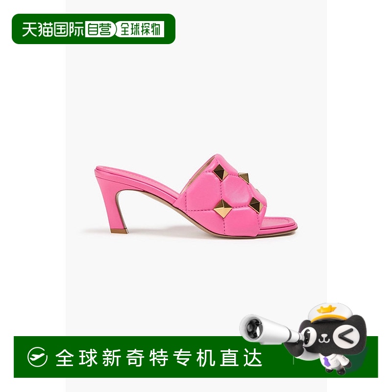 1h可退 香港直邮Valentino 华伦天奴 女士 罗马铆钉绗缝皮质凉拖