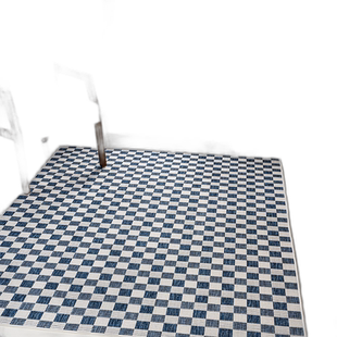 jonathan yAimee 传统小屋棋盘绿色/奶油色室内/室外地毯 - 海军/