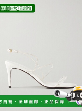 1h可退 香港直邮潮奢 KHAITE 女士 Loop 串珠精饰皮质凉鞋 F30809