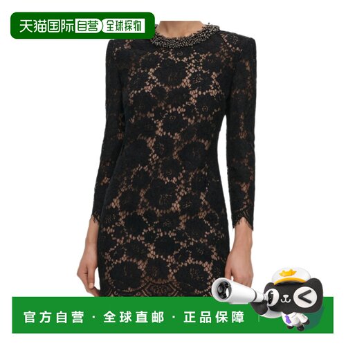 1h可退 Self-Portrait 蕾丝长袖迷你连衣裙 AW26045S