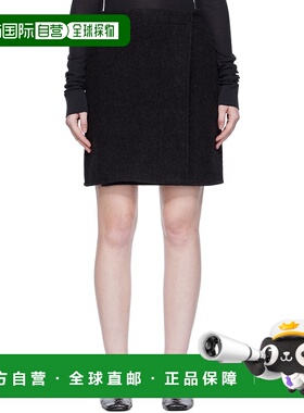 1h可退 香港直邮潮奢 Lemaire 女士 黑色 Wrapover 半身裙 SK1061