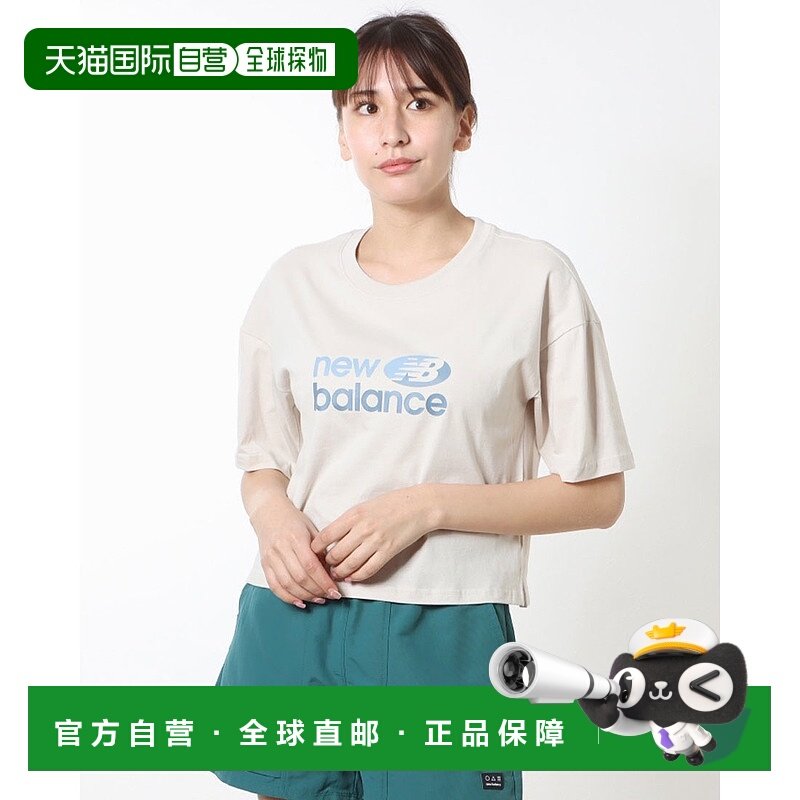 日本直邮New Balance 女款印花宽松短袖卫衣 WT31510（月光色）